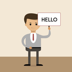 Business concept in flat design. Hi. Vector