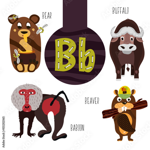"Fun animal letters of the alphabet for the development and learning of