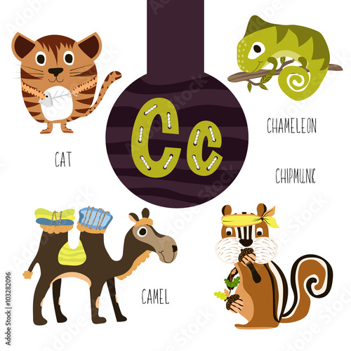 "Fun animal letters of the alphabet for the development and learning of