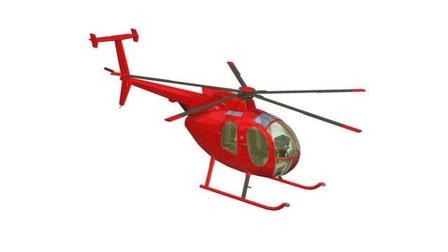 Helicopter First Aid civil Red Helicopter animation seamless looping 