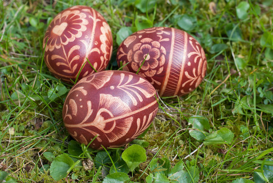 Traditional Polish Easter eggs - drapanki