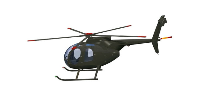 hélicoptère noir rotation animation en boucle