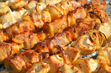 Shish kebab on skewer