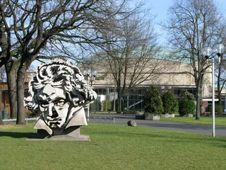 Foto op geborsteld aluminium Theater Bonn, Beethovenhalle und Beethovenskulptur 