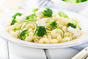 Pasta salad with cheese and broccoli