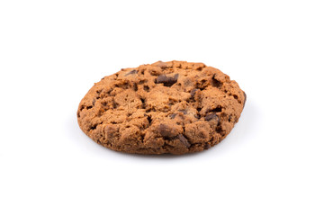 Chocolate chip cookie isolated on white