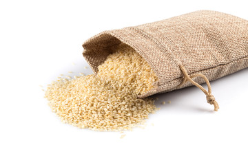 Sesame seeds in flax sack