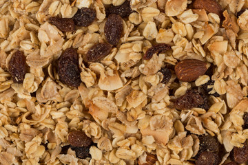 Closeup of a pile of muesli