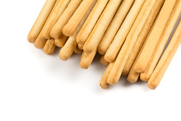 bread sticks on white background