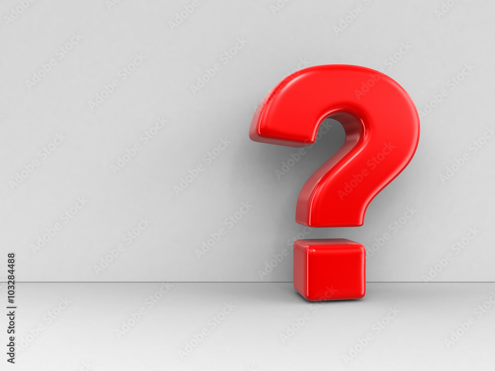 Poster big sign of question. image with clipping path