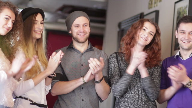 Young people applauds