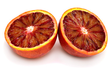 Sicilian orange cut in half in two