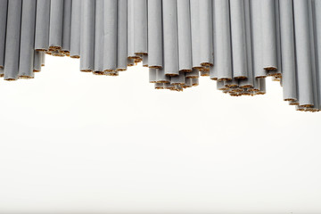 Heap of Tobacco Cigarettes, stack as a background texture, close