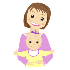 Mother and baby vector on white background 