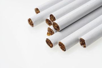 Heap of Tobacco Cigarettes, stack as a background texture, close