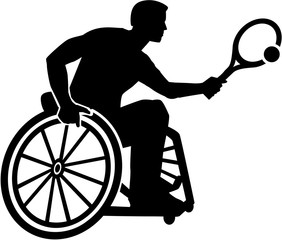 Wheelchair Tennis silhouette