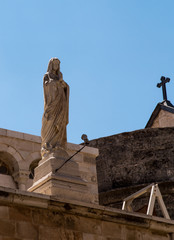 BETHLEHEM, Israel, July 12, 2015: The city of Bethlehem. Statue