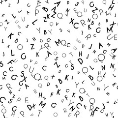 Random letters seamless pattern