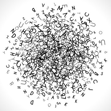 Round spot made from letters