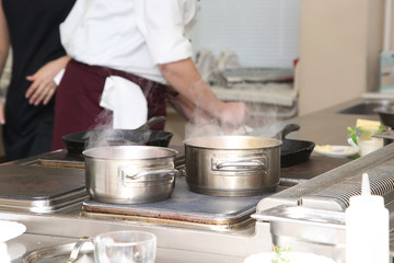 boiling pot on the stove