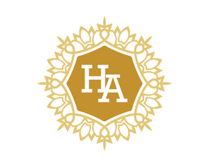 HA initial royal letter logo