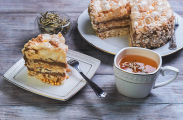large round cake of meringue