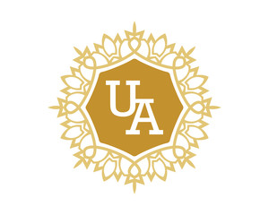 UA initial royal letter logo