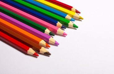 Colorful pencil crayons. Back to school