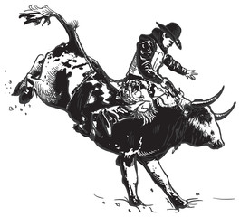 An hand drawn vector, freehand - Rodeo - obrazy, fototapety, plakaty