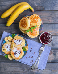 beautiful breakfast frieds banana fritter decorated additives