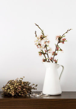 Fototapeta White vase with flowers