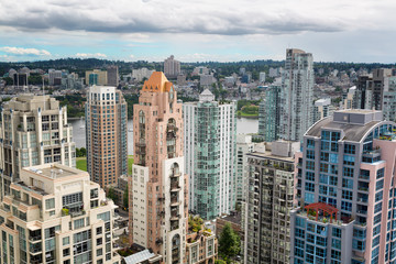 Fototapeta na wymiar Vancouver, Canada aerial skyline cityscape view