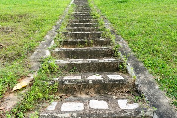 staircase an green grass