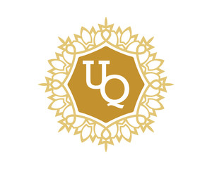 UQ initial royal letter logo