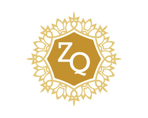 ZQ initial royal letter logo
