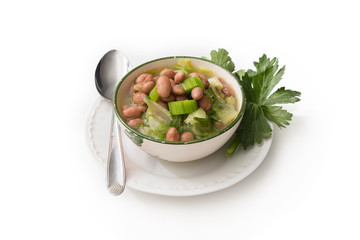Zuppa di fagioli, sedano e scarola