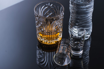 empty glass from drinking alcohol