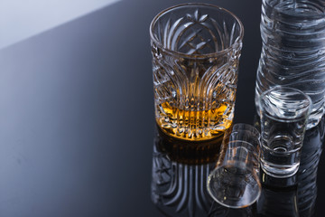 empty glass from drinking alcohol