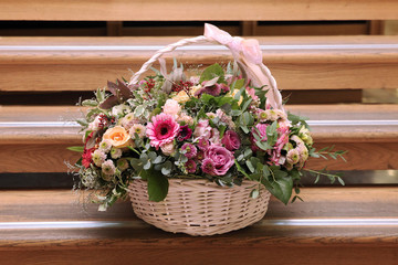Basket of beautiful flowers