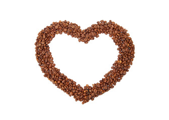 Heart from coffee bean