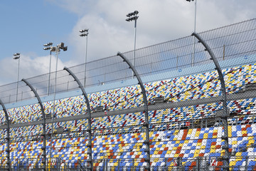 Empty Stadium surrounded with fence