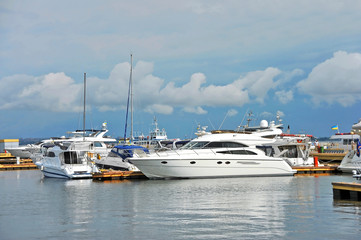 Motor yacht in jetty