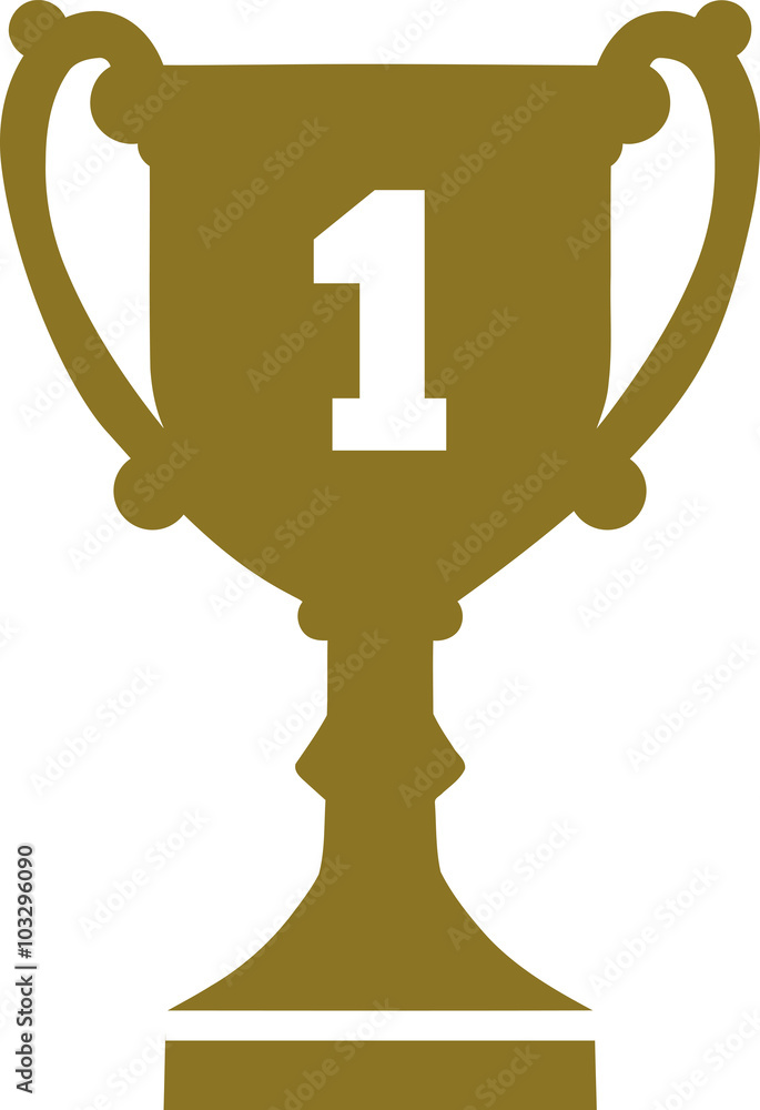 Canvas Prints golden trophy with number one