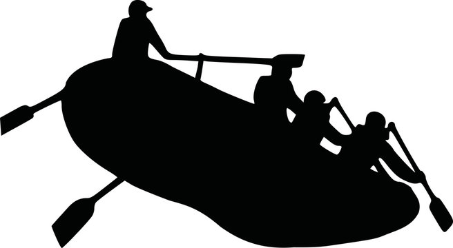 Rafting silhouette