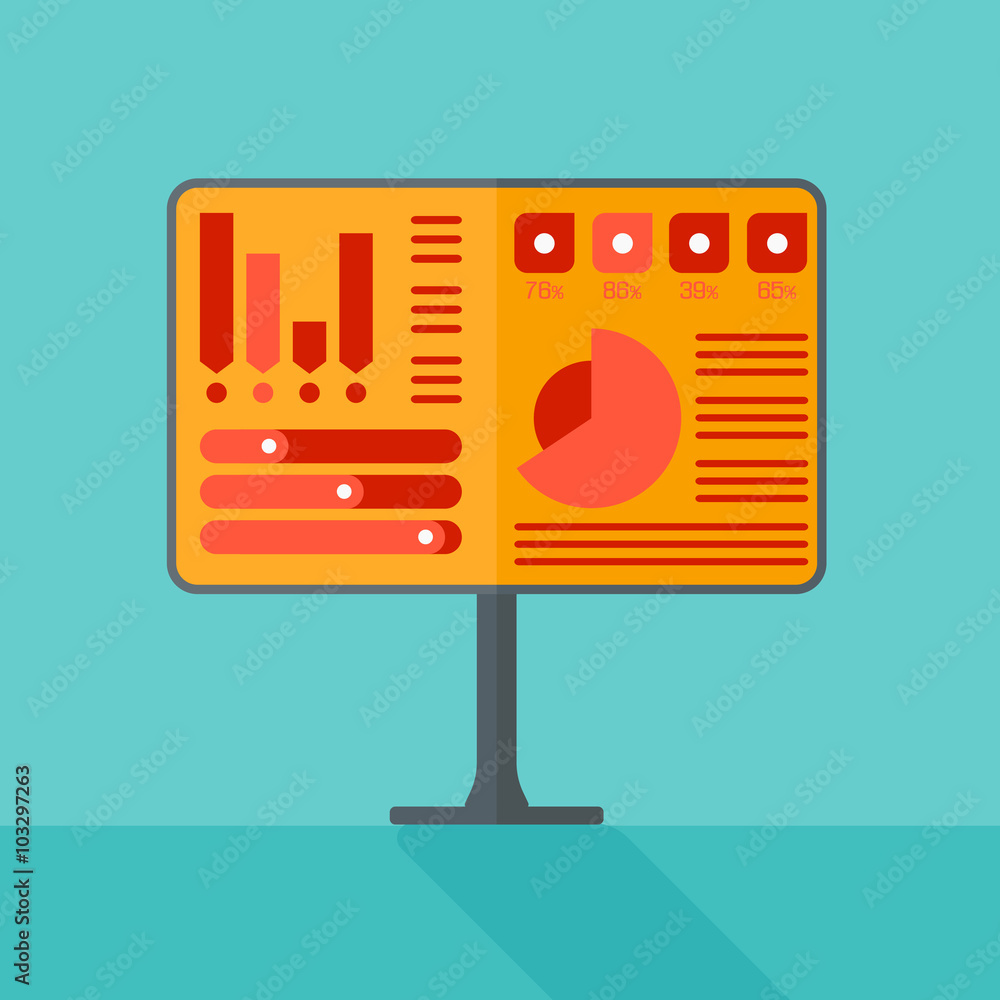 Poster background of presentation screen with charts