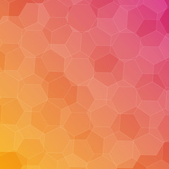 Abstract pink-orange background with hexagons