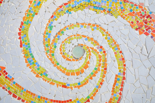 Colorful spiral Mosaic tiles