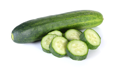 fresh cucumbers isolated on white background