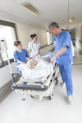 Motion Blur Stretcher Gurney Patient Hospital Emergency