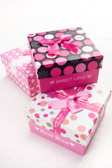 Isolated gift boxes on white background